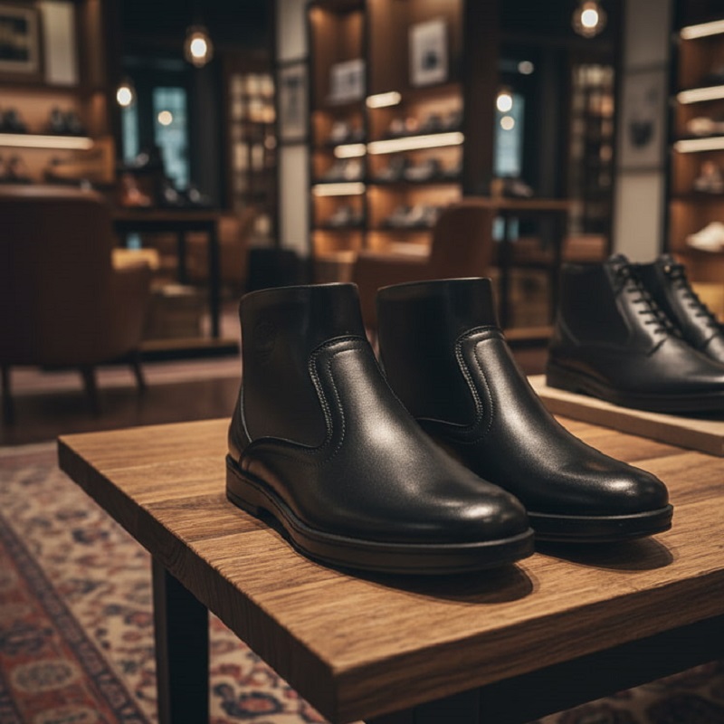 نیم بوت مردانه مشکی مدل Rad